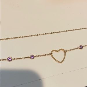 Amethyst Heart Choker